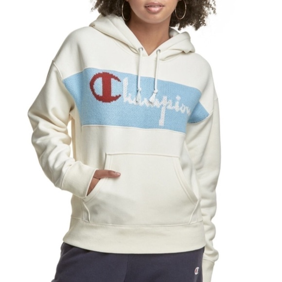 NEW Champion Reverse Weave Hoodie Vintage Logo Trim Size Small - Picture 1 of 11